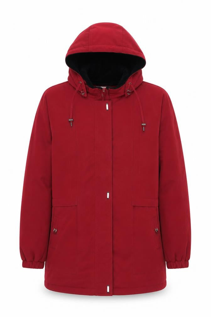 St. John's Bay Men's Red Hooded Waterproof Parka Coat Size M