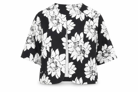 Next Women’s Black Floral 3/4 Sleeve Open Cardigan Size 16