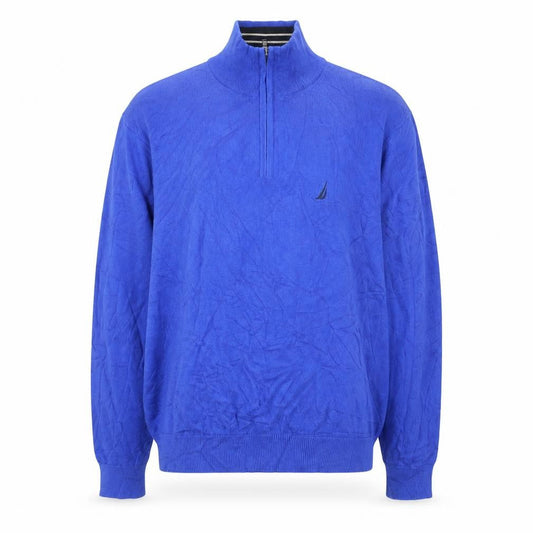 Nautica Men's Blue 1/4 Zip Cotton Jumper Size M Classic Fit