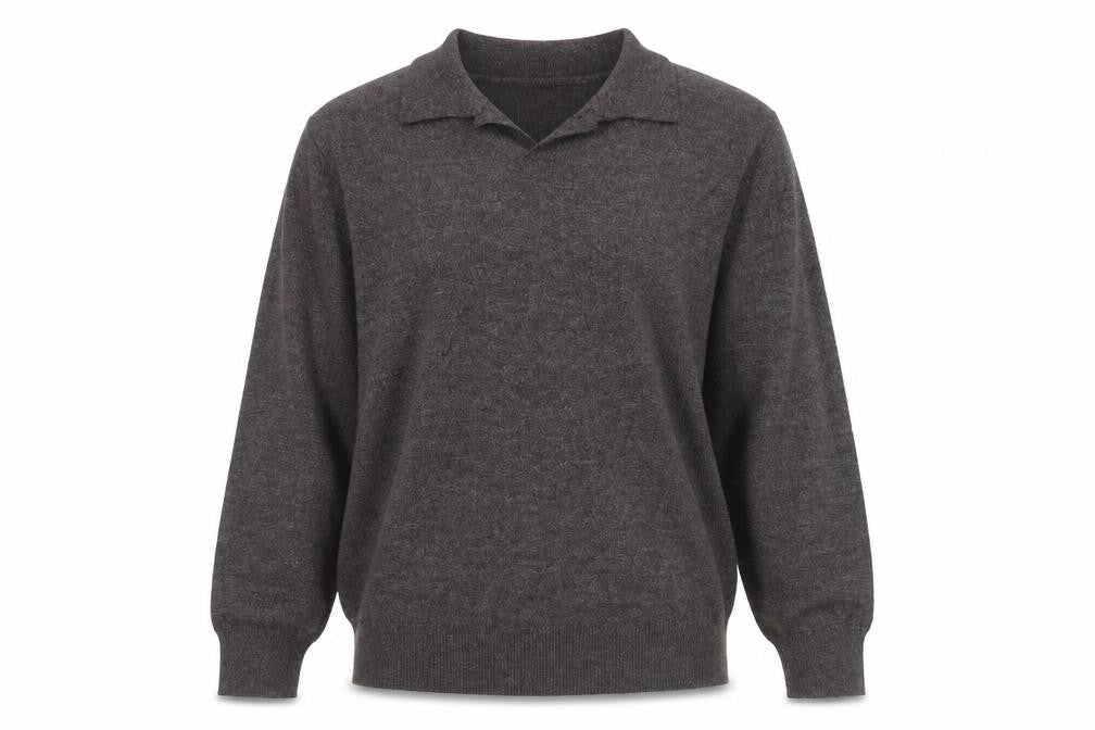 Conte di Milano Men's Brown Collared Wool Blend Pullover Jumper M