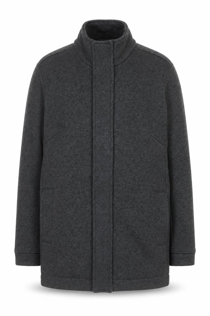 Lands' End Men's Grey Full Zip Fleece Jacket M Regular