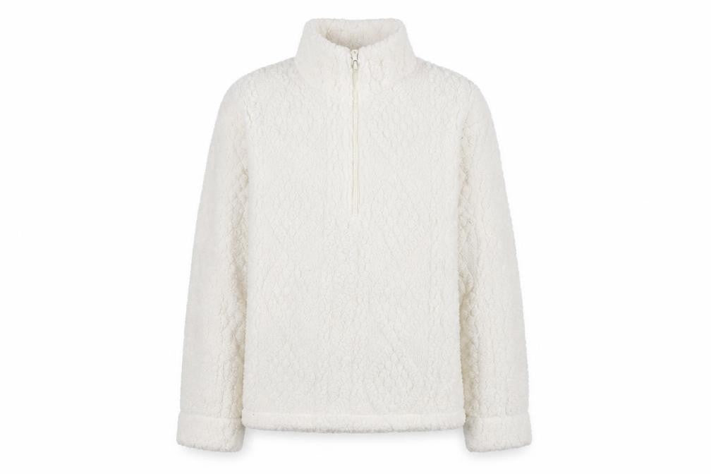 Gilly Hicks Men's White Fleece 1/2 Zip Pullover Jumper XS