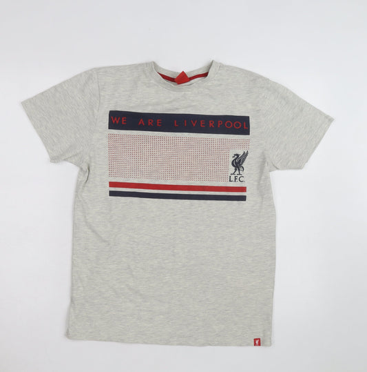 LFC Men's Grey Short Sleeve Crew Neck Graphic T-Shirt Size S