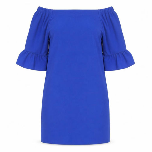 Dorothy Perkins Women’s Blue Off Shoulder Frill Sleeve Shift Dress Size 10