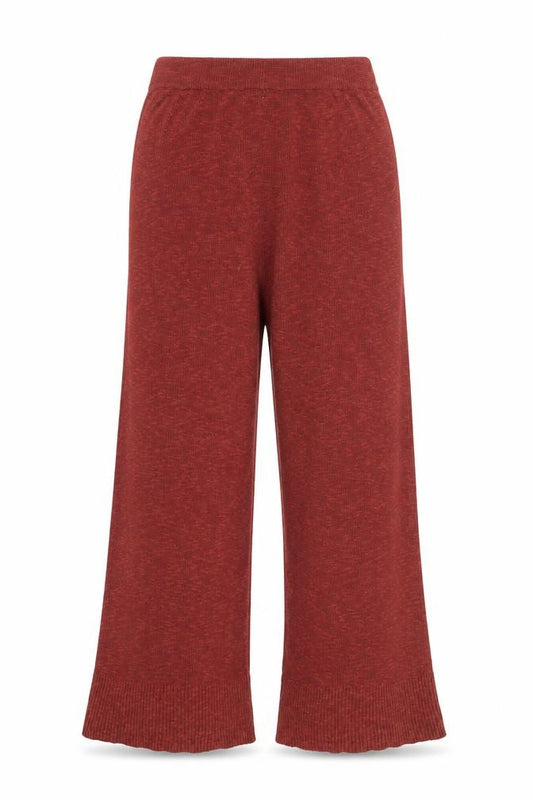 Free People Women’s Brown Wide-Leg Knit Trousers Size S