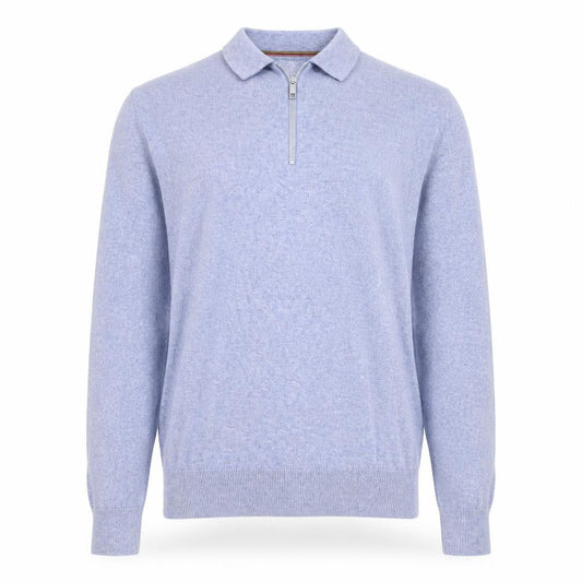 Next Mens Blue Collared 1/4 Zip Cotton Blend Jumper Size S