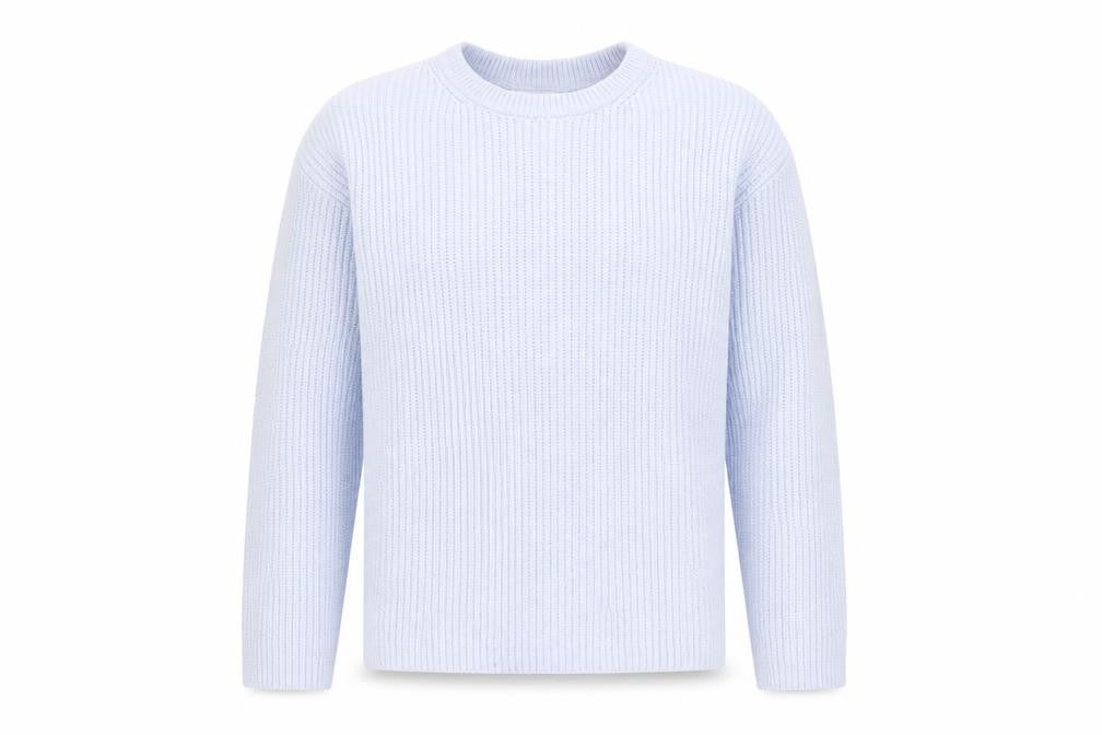 Marks & Spencer Men's Blue Chunky Knit Crew Neck Jumper M