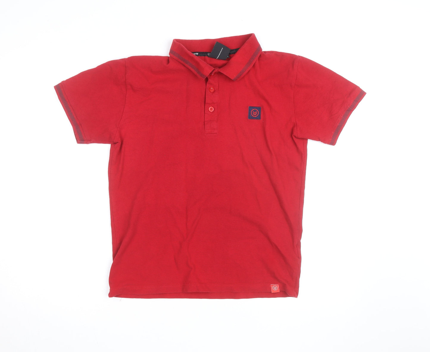 Duck and Cover Men's Red Collared Cotton Polo Shirt Size M