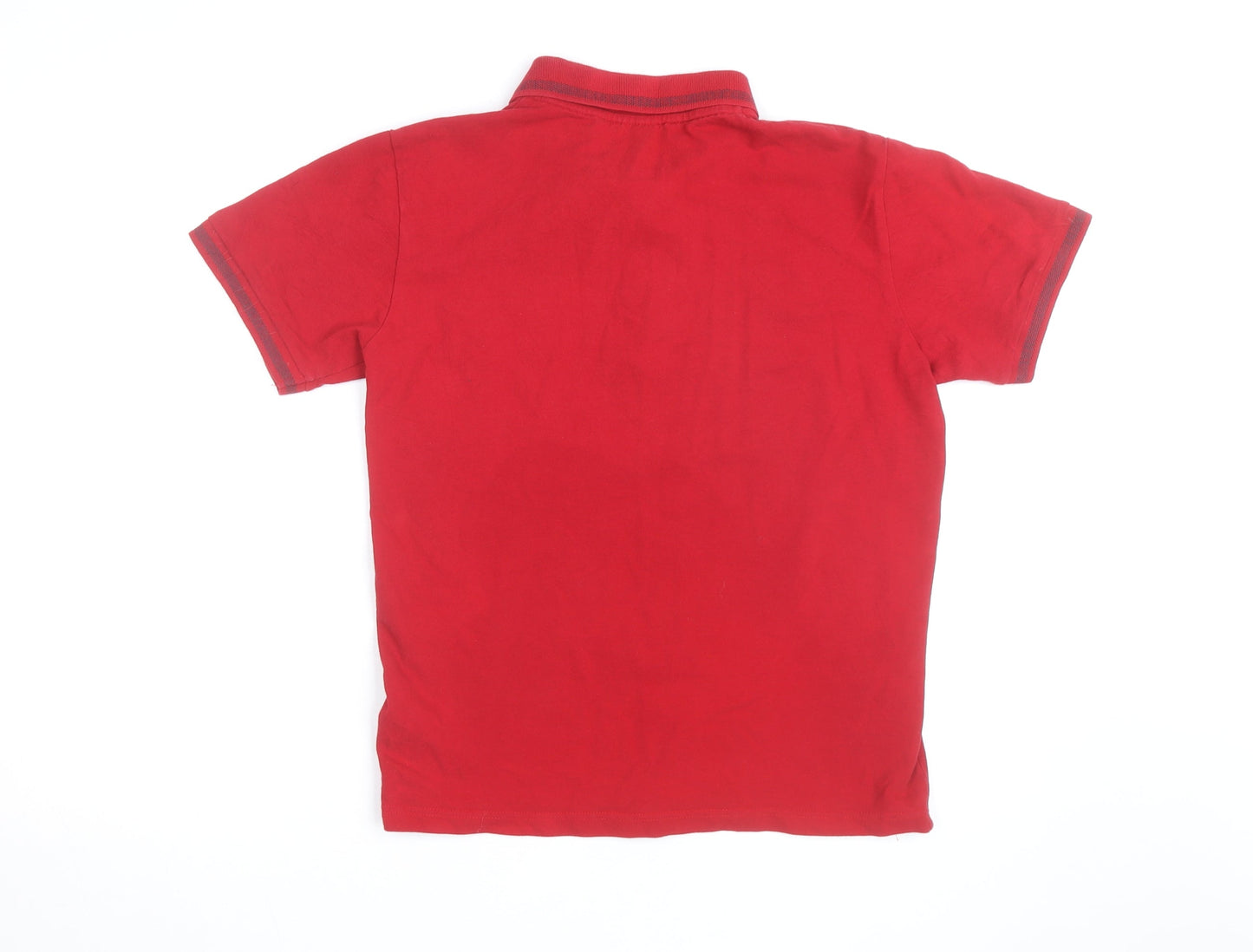 Duck and Cover Men's Red Collared Cotton Polo Shirt Size M