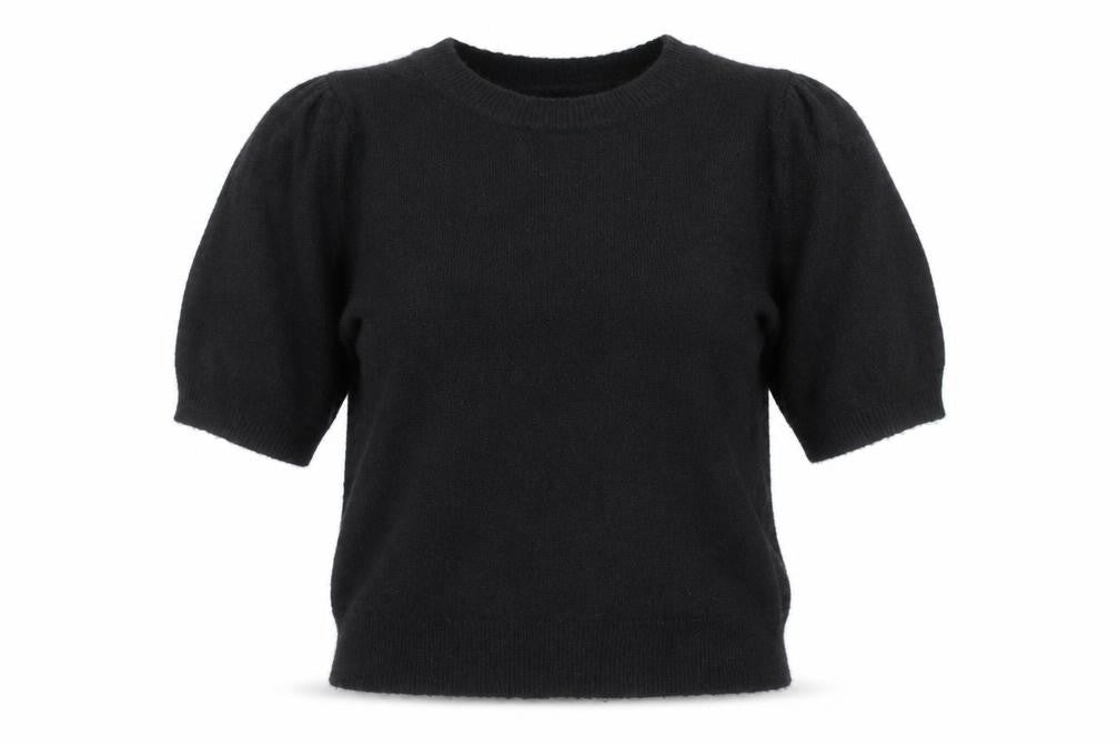 SELECTED FEMME Women's Black Wool Alpaca Puff Sleeve Jumper M