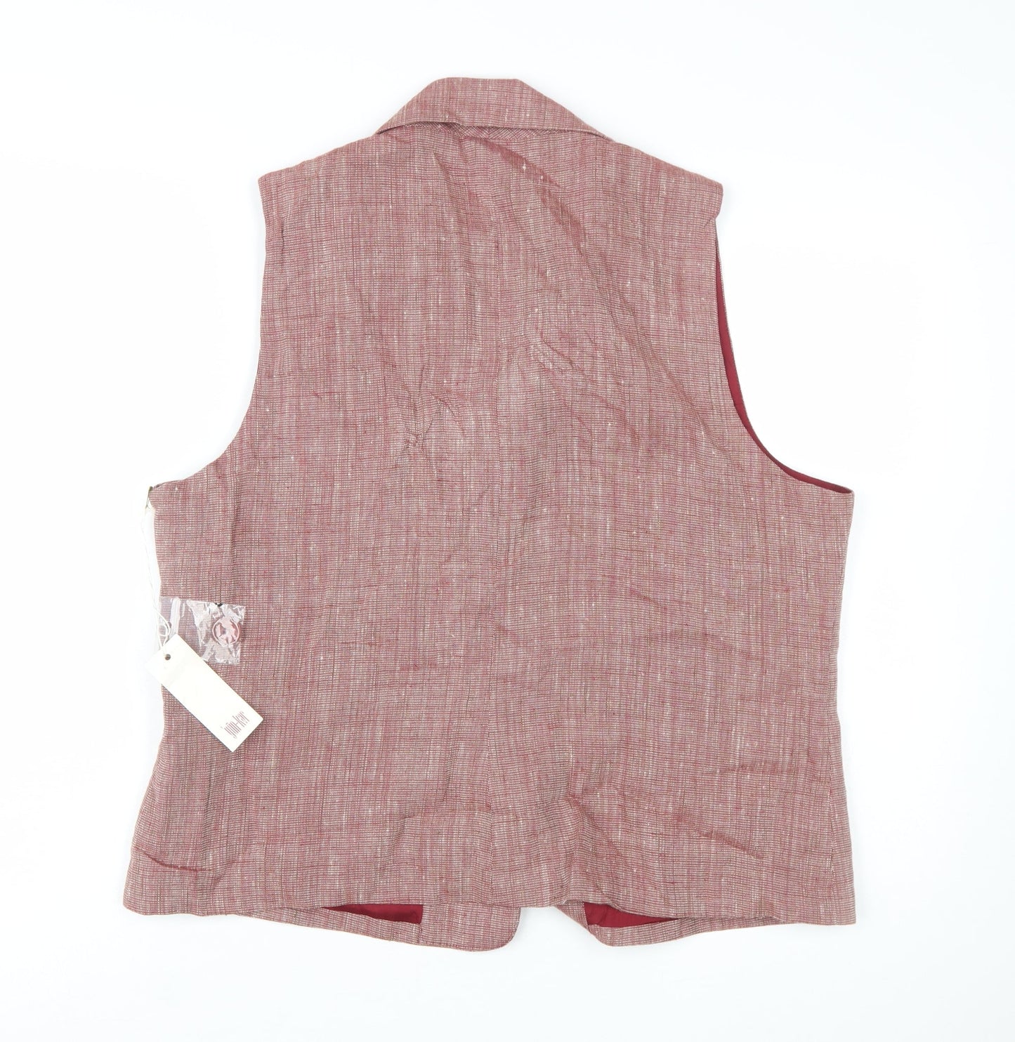 Yun-Ker Women's Red Linen Blend Olympic Suit Waistcoat Size 18