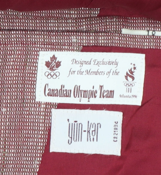 Yun-Ker Women's Red Linen Blend Olympic Suit Waistcoat Size 18