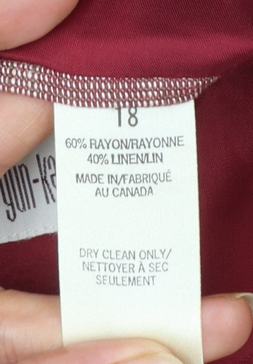 Yun-Ker Women's Red Linen Blend Olympic Suit Waistcoat Size 18