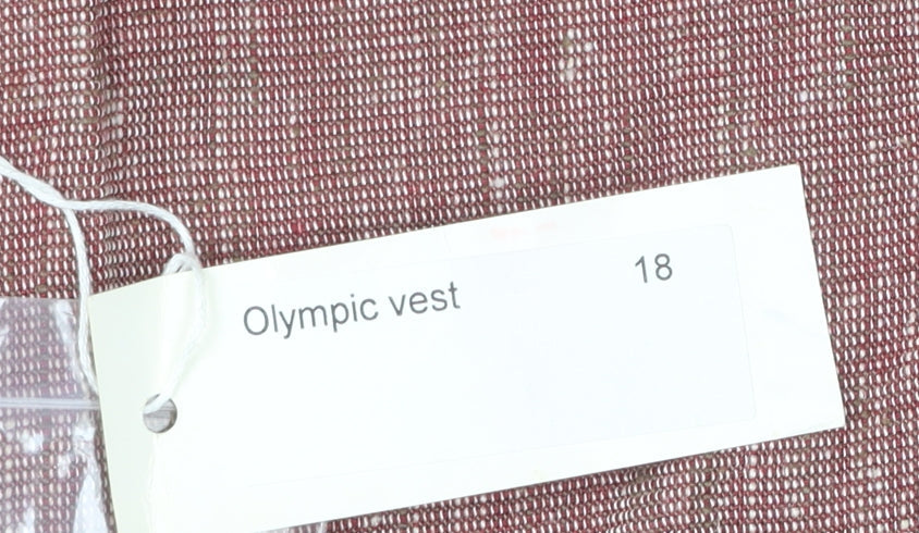 Yun-Ker Women's Red Linen Blend Olympic Suit Waistcoat Size 18