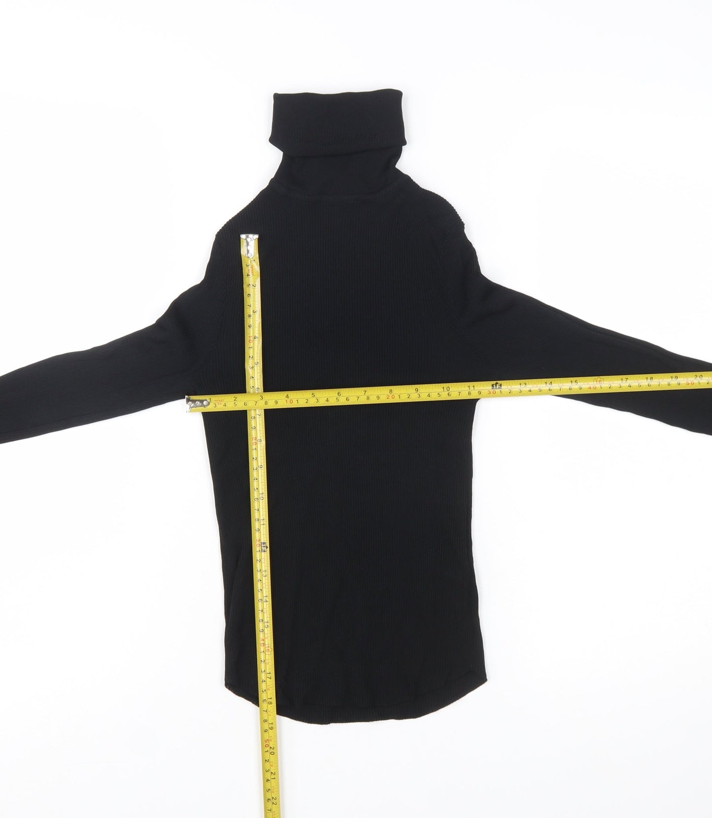 ZARA Women Black Slim Roll Neck Long Sleeve Pullover Jumper Size S