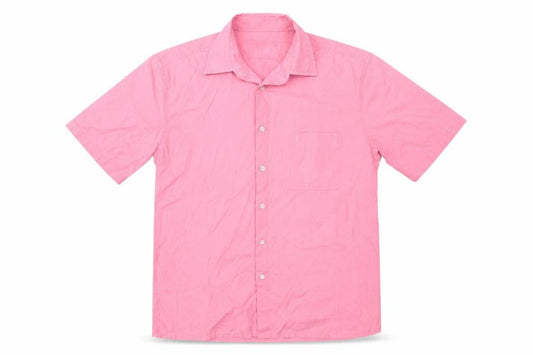 Yves Saint Laurent Men Pink L Short Sleeve Button-Up Shirt