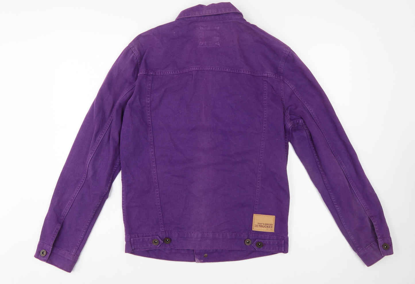 Pull & Bear Women's Purple Cotton Trucker Jacket Size 10