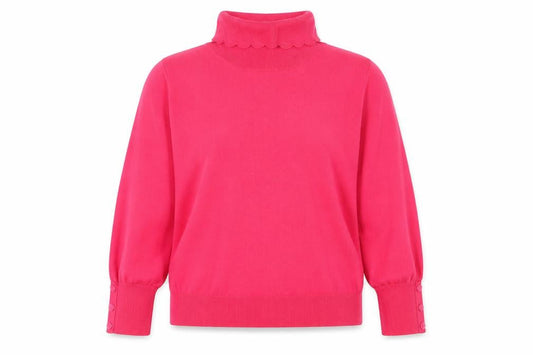 Monsoon Women’s Pink Roll Neck Knit Jumper L Long Sleeve