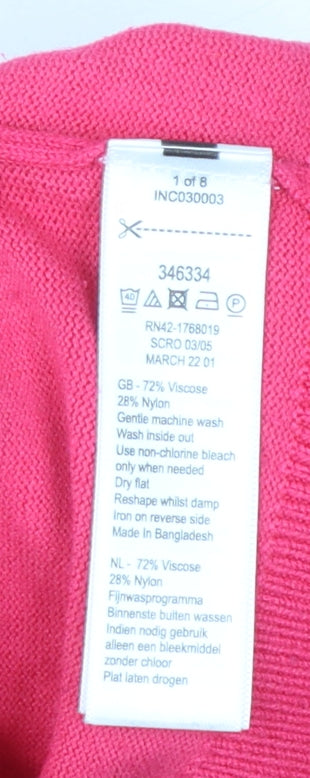 Monsoon Women’s Pink Roll Neck Knit Jumper L Long Sleeve