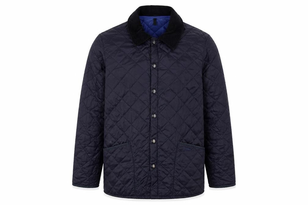 Barbour Men's Blue XS Quilted Jacket with Cord Collar