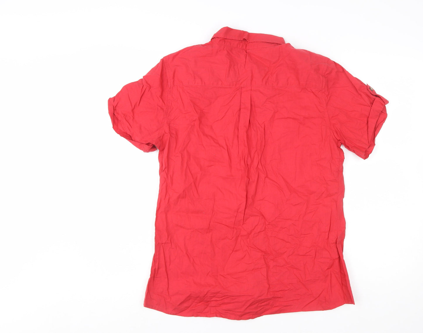 Mountain Warehouse Womens Red Short Sleeve Button-Up Shirt UK 14