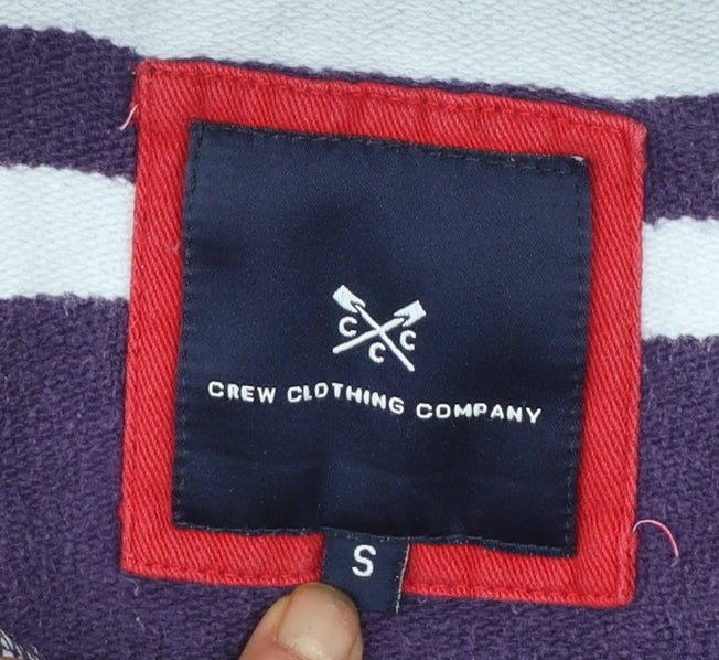 Crew Clothing Men's Purple Striped 1/2 Zip Cotton Sweatshirt Size S