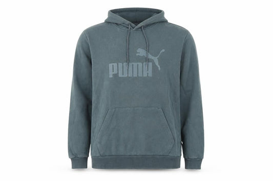 Puma Men's Green Pullover Hoodie L Logo Fleece Sweatshirt