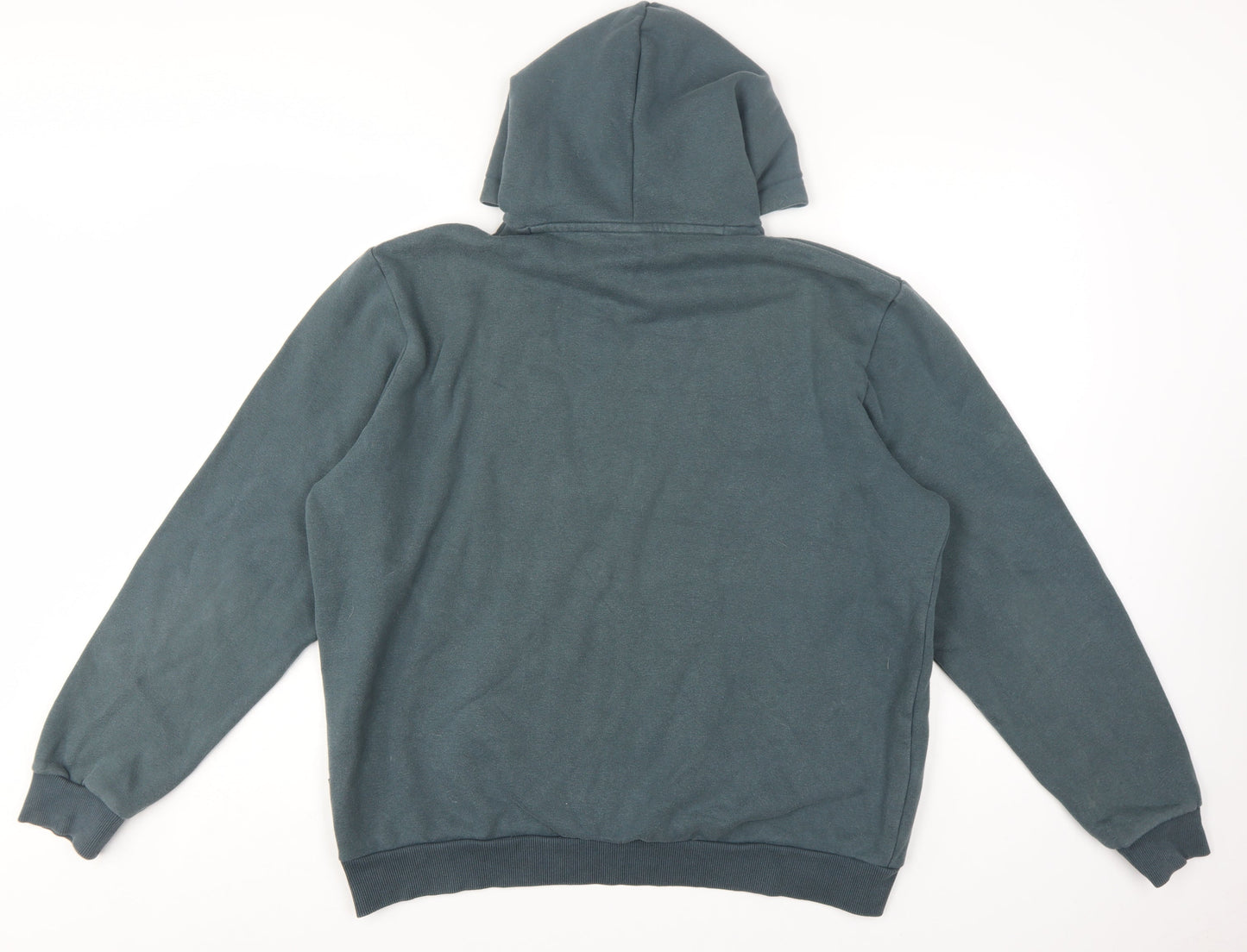 Puma Men's Green Pullover Hoodie L Logo Fleece Sweatshirt