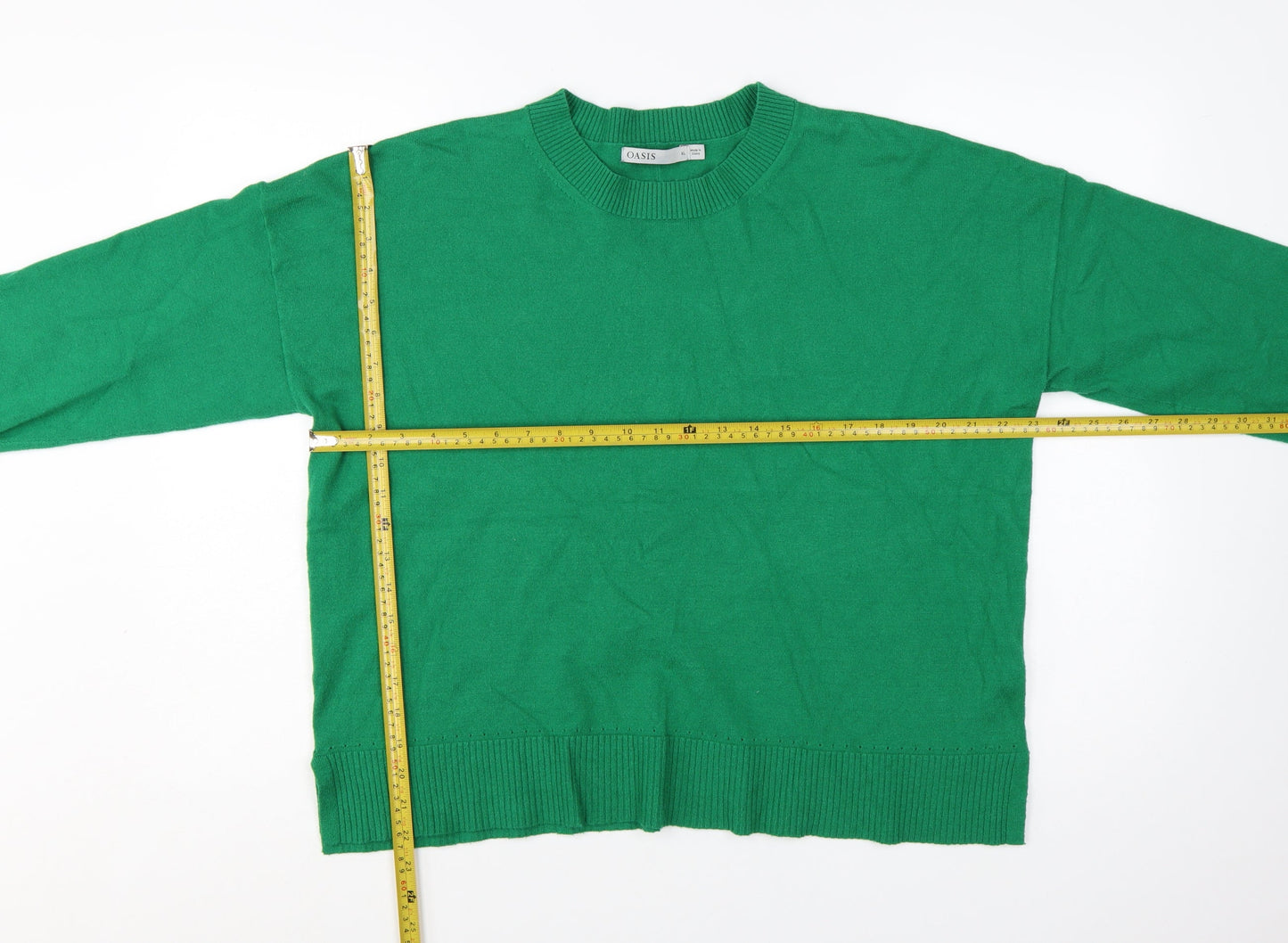 Oasis Womens Green Crew Neck Knit Jumper XL