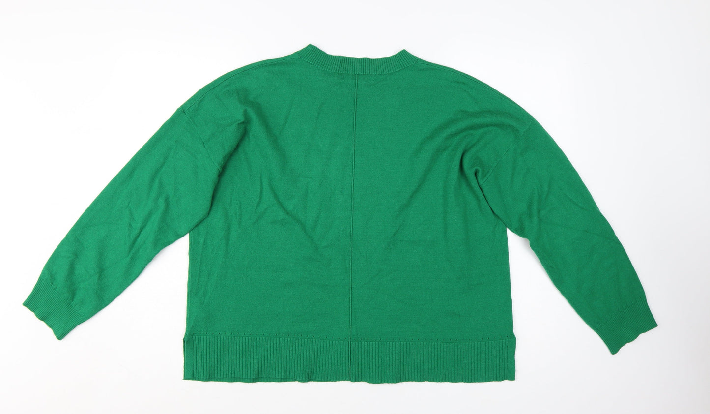 Oasis Womens Green Crew Neck Knit Jumper XL