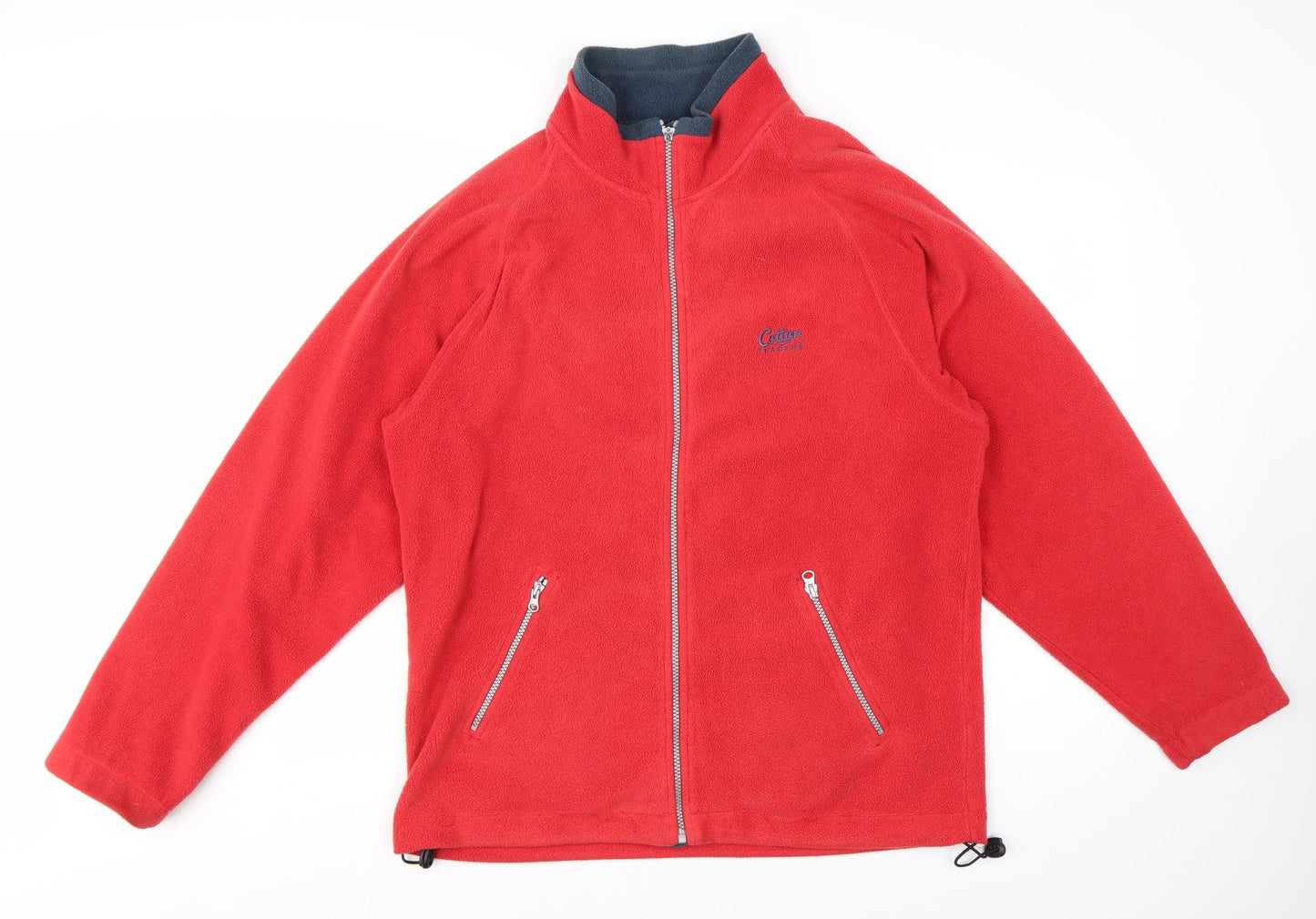 Cotton Traders Men's Red Fleece Full Zip Jacket Size M Casual Outdoor