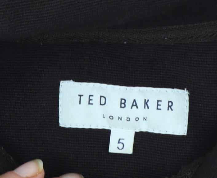 Ted Baker Men's Brown L 1/4 Zip Collared Sweatshirt