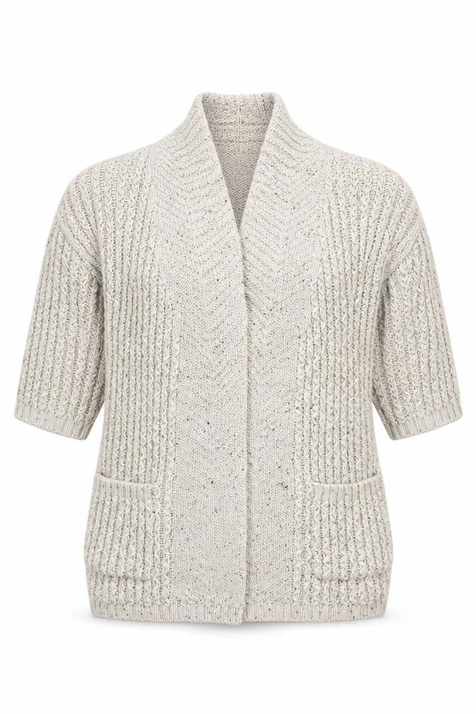 FatFace Women's Beige Chunky Knit Open Cardigan Size 8