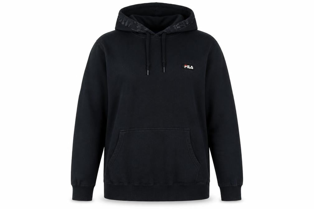 Fila Womens Black XXL Pullover Hoodie Cotton Blend Logo