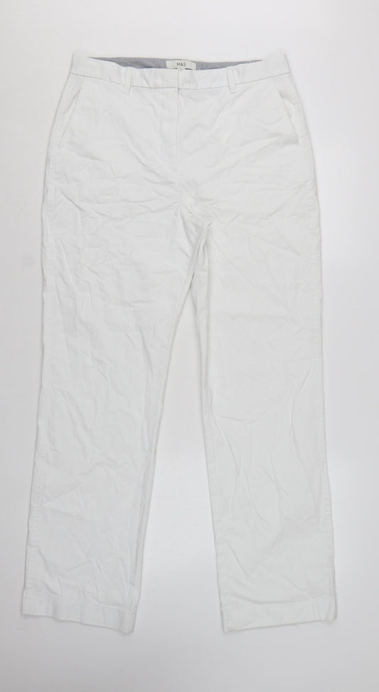 Marks and Spencer Women’s White Chino Trousers Size 14 Long