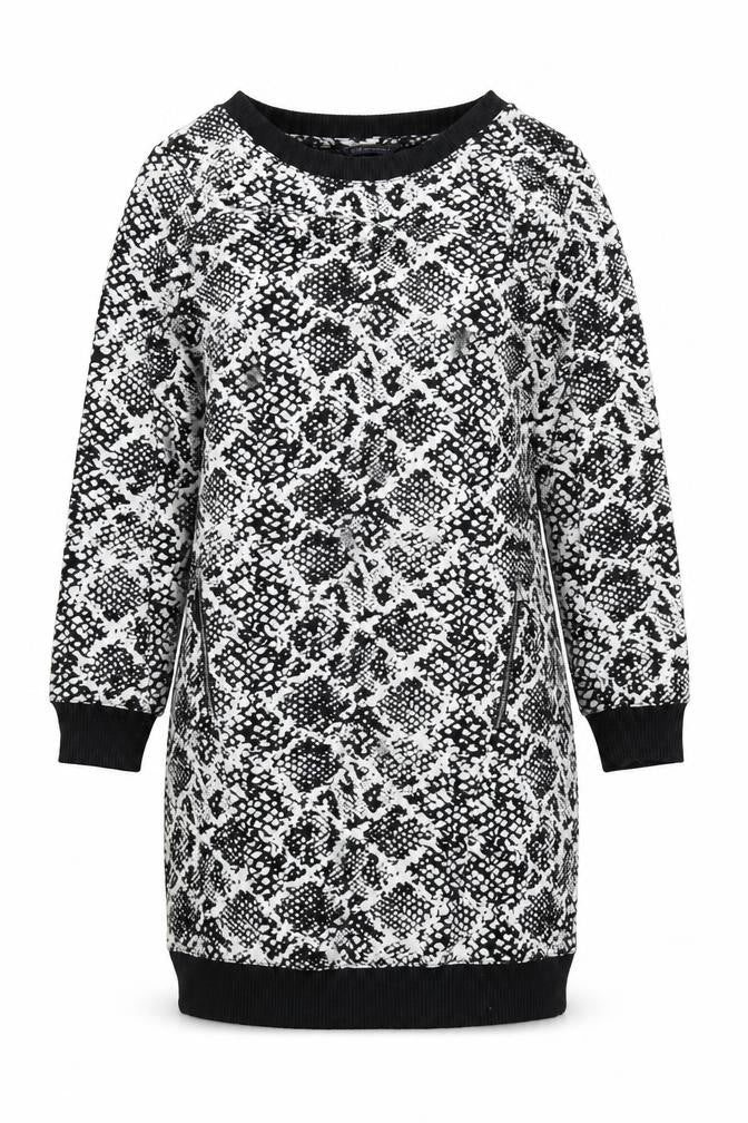 Marks & Spencer Womens Black Animal Print Sweatshirt Dress Size 14