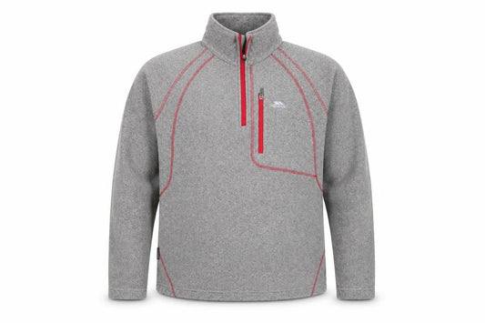 Trespass Men’s Grey 1/4 Zip Fleece Pullover Sweatshirt L