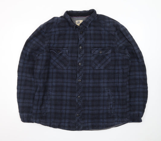 North Coast Men's Blue Check Flannel Button-Up Shirt 2XL
