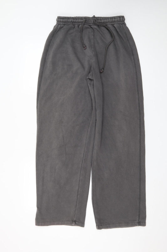 Zara Women Grey Fleece Sweatpants S Elastic Waist Comfort Fit