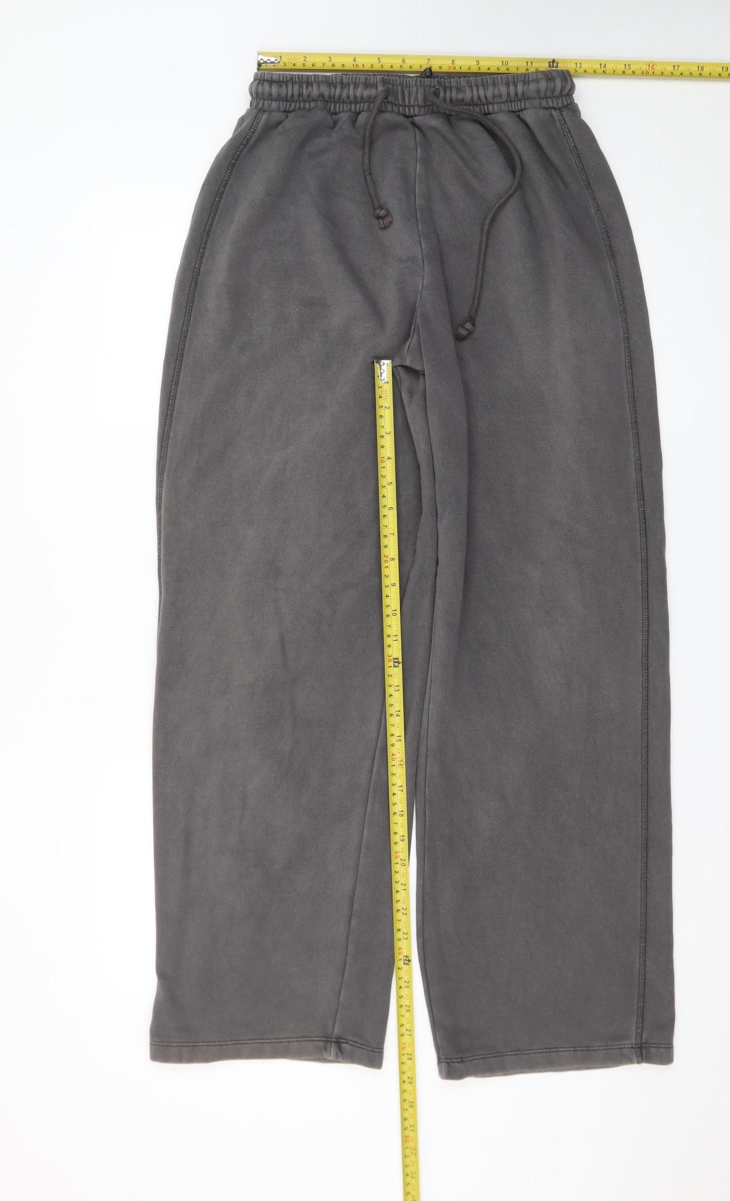 Zara Women Grey Fleece Sweatpants S Elastic Waist Comfort Fit