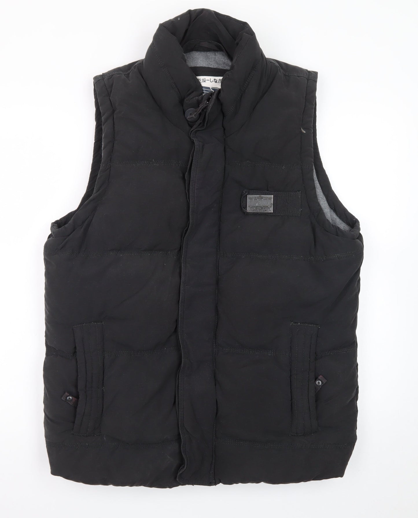 Superdry Men's Black XL Puffer Academy Gilet Waistcoat