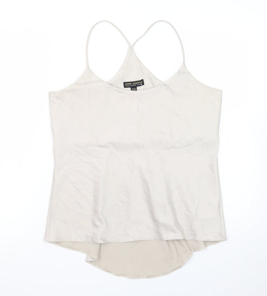 Lipsy London Women Beige Satin Camisole Top Size 14