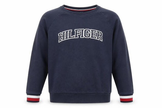 Tommy Hilfiger Men's Blue XL Pullover Sweatshirt Logo Crew Neck