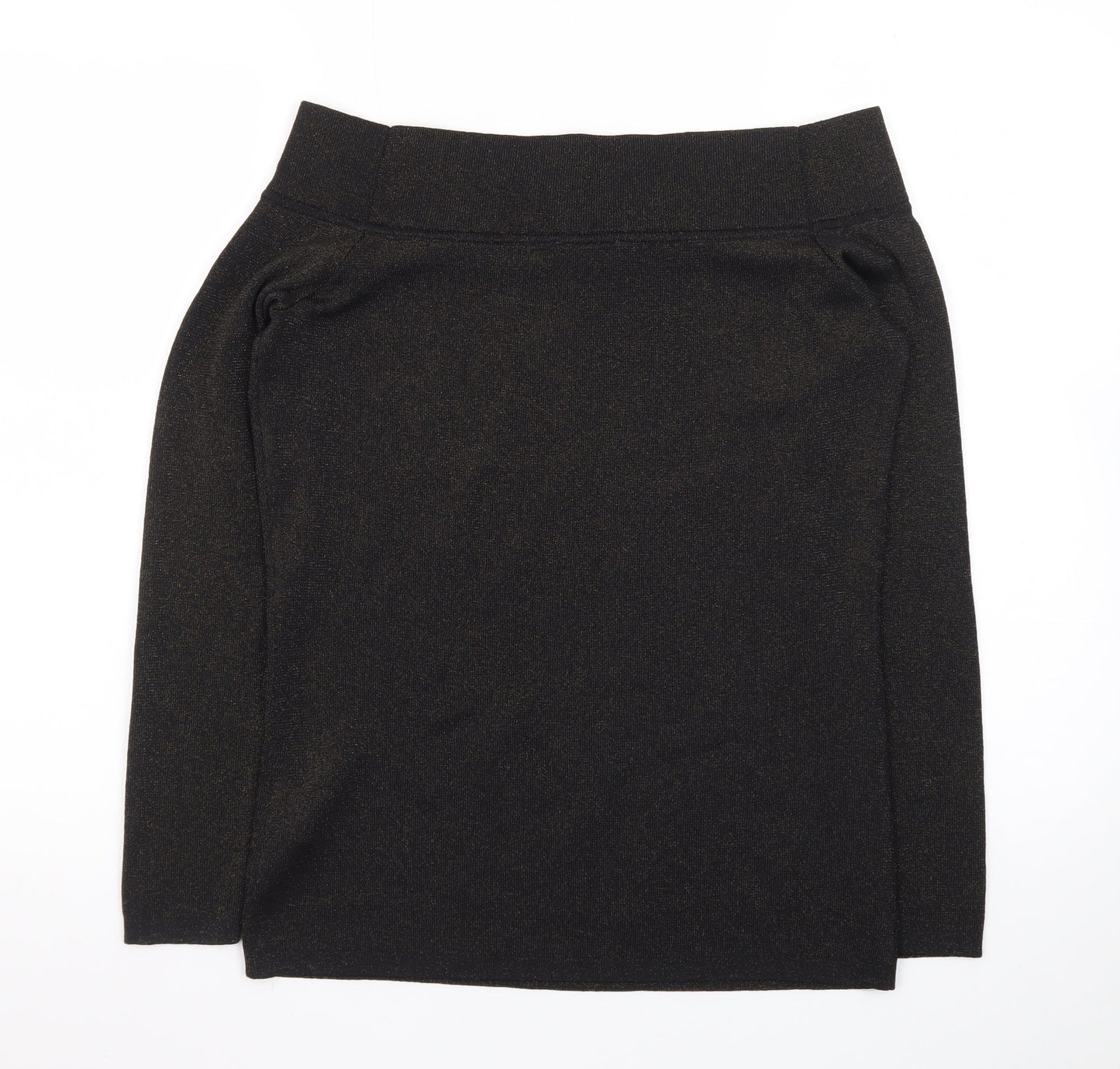 Jasper Conran Women Black Metallic Knit Long Sleeve Pullover Jumper Size 14