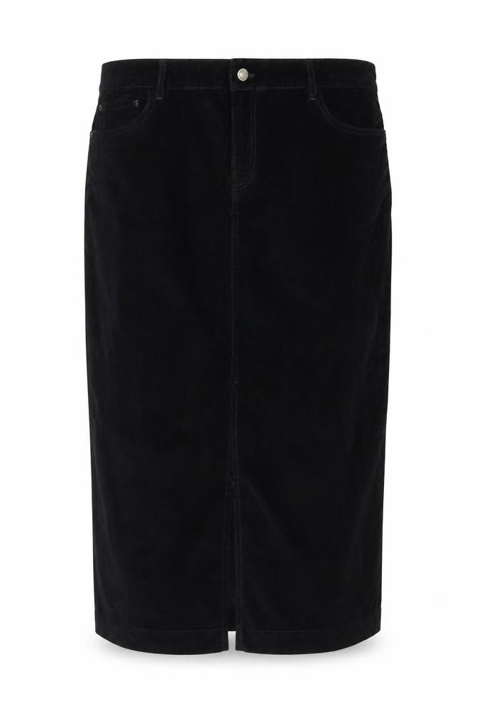 Sonsandar Women's Black Velvet Midi Pencil Skirt Size 18