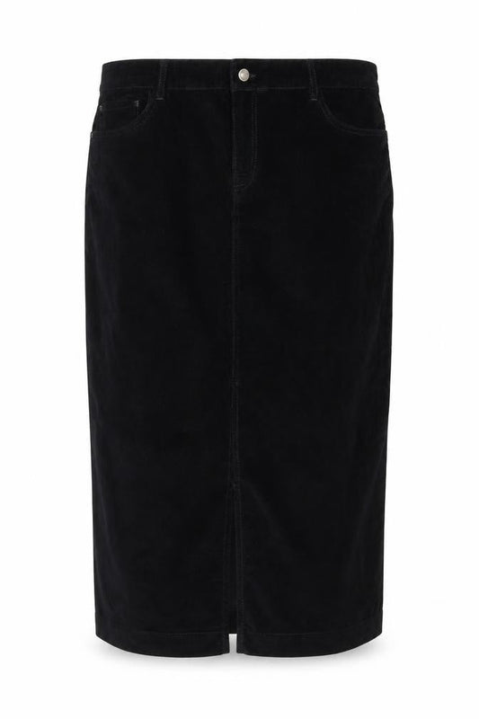 Sonsandar Women's Black Velvet Midi Pencil Skirt Size 18