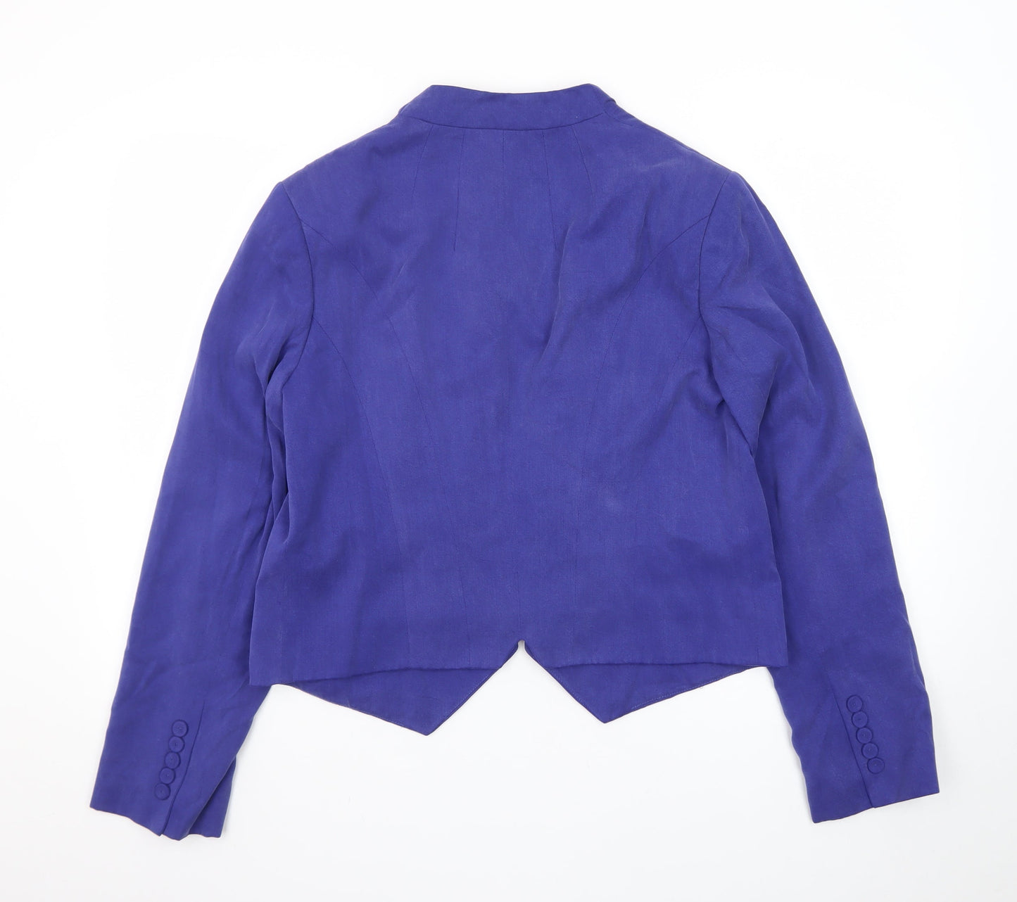 Marks & Spencer Women Blue Cropped Open Front Blazer UK 16