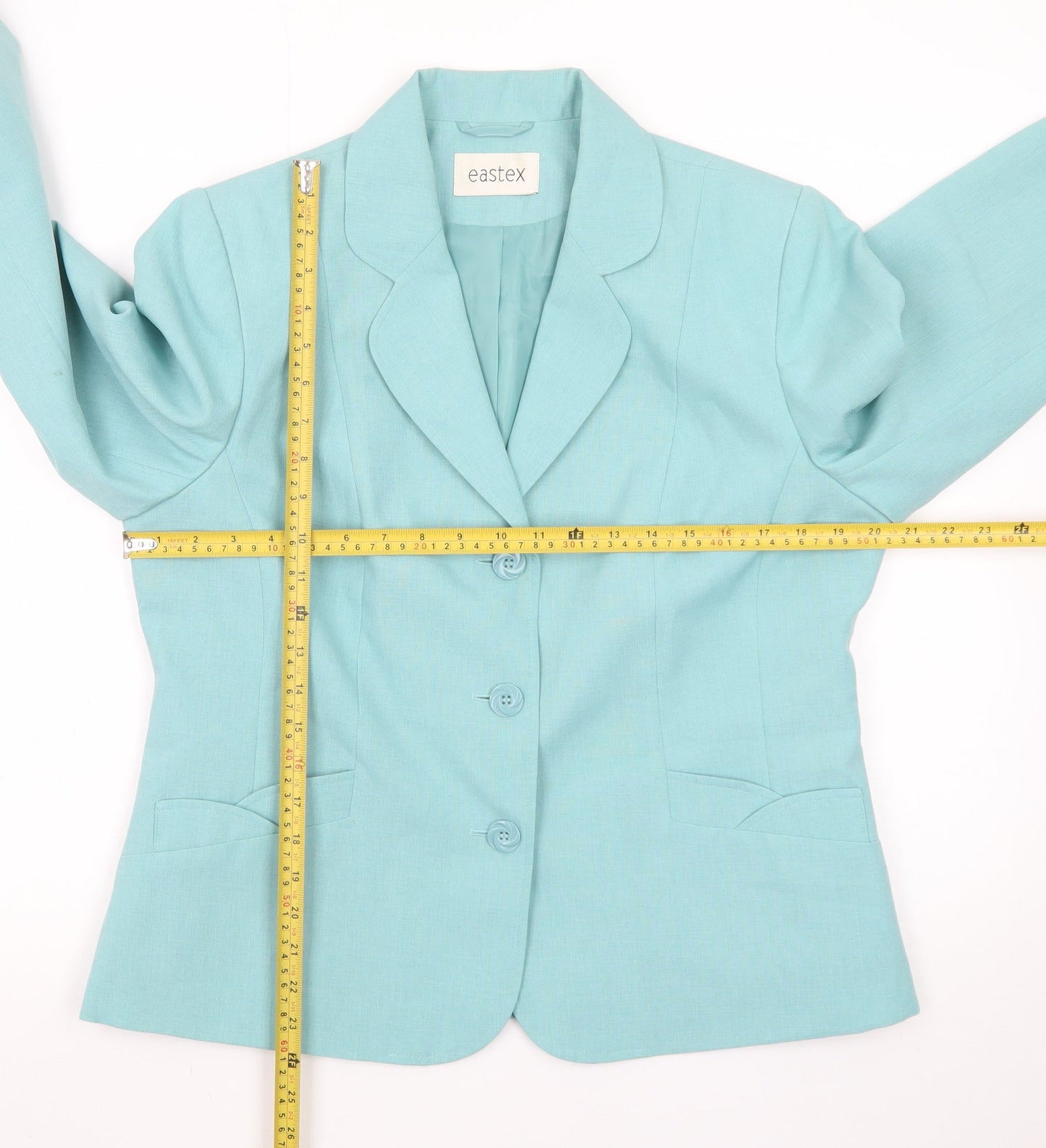 Eastex Women’s Blue Single-Breasted Suit Jacket UK 14 Polyester
