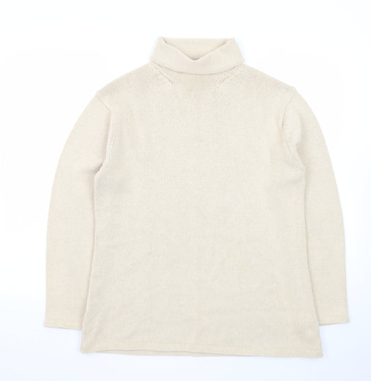 Laura Ashley Men’s Beige Roll Neck Cotton Jumper Medium