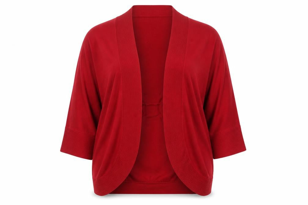 Marks & Spencer Women Red Knit Cardigan XL Relaxed Fit Open Front